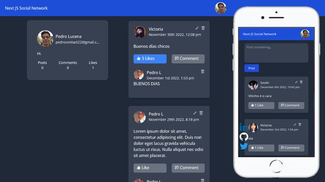 Next JS Social Network screenshot